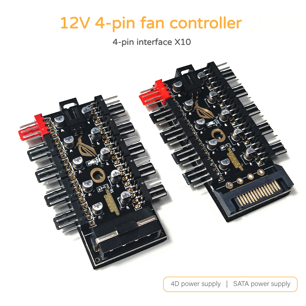 Pc Power Supply - 12V 4-Pin PWM Lüftersteuerungshub, 10-Wege-Lüfterverteiler, SATA/4D-Stromversorgung