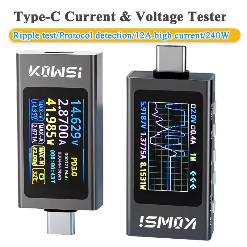 Power Supply Tester - KWS-X1 Typ-C Strom- und Spannungsmonitor DC