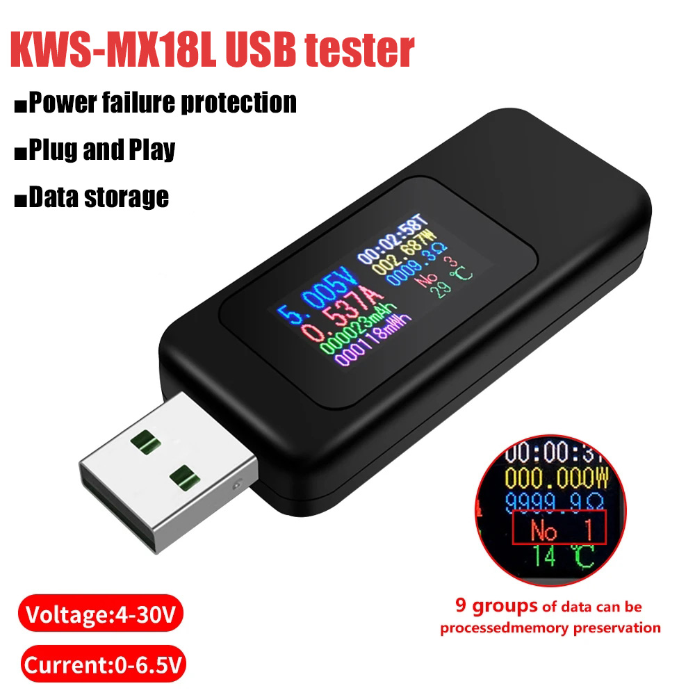 Power Supply Tester - 10-in-1-USB-Tester DC Digital Voltmeter Amperimetro Strom